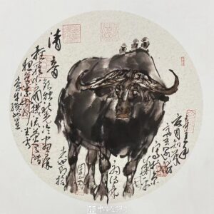 中国現代美術水墨画　王个簃画集　上海人民美術出版社 杨家将(蓝皮书)（1-5） 上海人民美术出版社