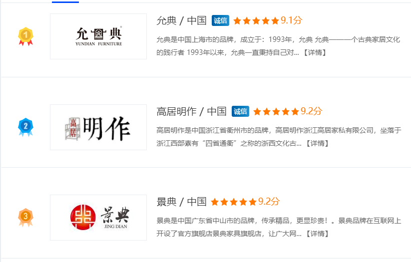红木家具十大品牌排名 红木家具排行榜 - 中国题字网