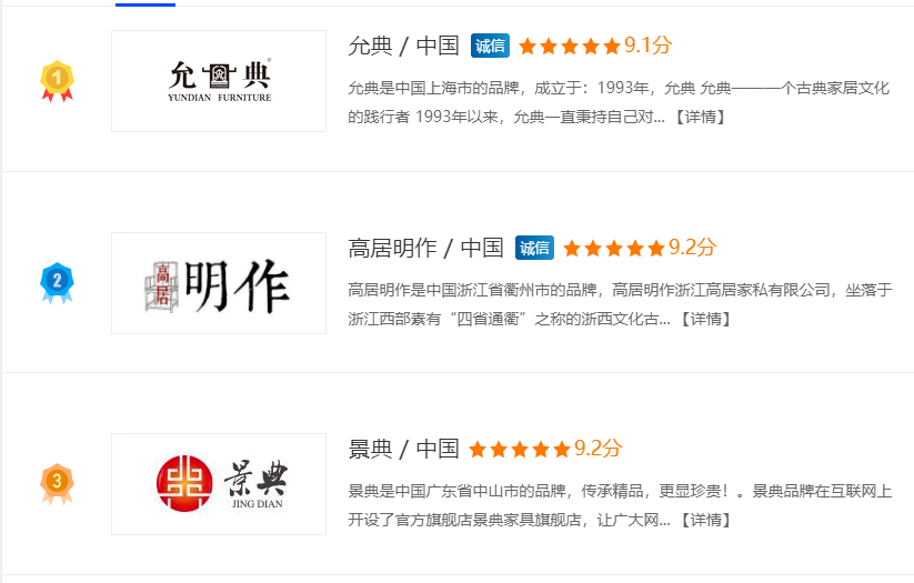 红木家具十大品牌排名 红木家具排行榜缩略图中国题字网