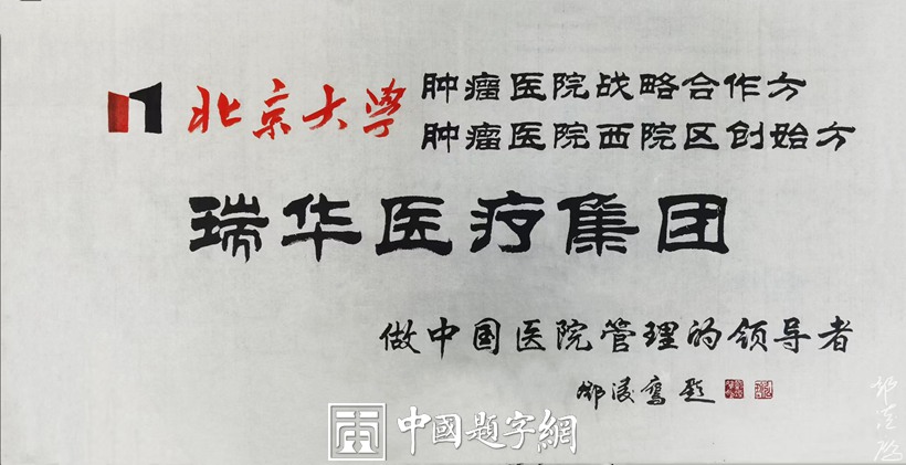 书法名家邓凌鹰为医疗机构题字《瑞华医疗集团》缩略图中国题字网
