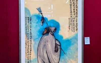 重磅收藏|著名书画家令狐伟鹏国画人物《达摩一苇渡江图》缩略图中国题字网