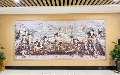 名家书画定制｜画家张杰龙为金驼国际酒店创作壁画《飞天迎宾图》缩略图中国题字网
