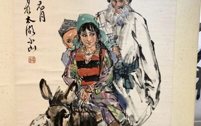 重磅收藏-现代著名画家黄胄先生新疆人物作品【库尔班大叔与毛驴】缩略图中国题字网