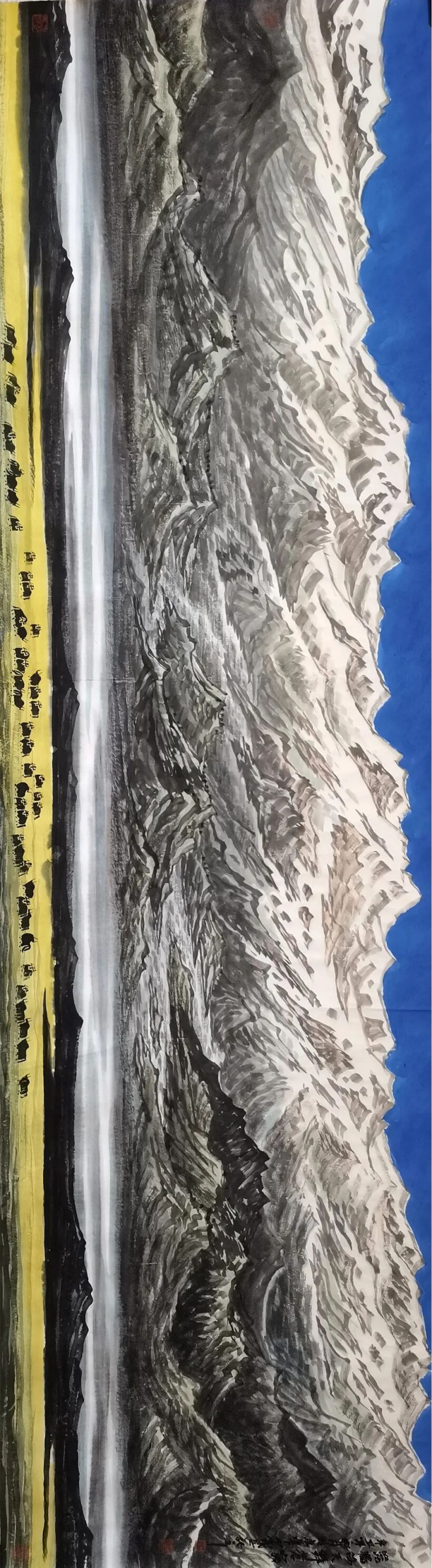 包少茂的西部山水画：遥望大漠与苍山｜作品定制插图10中国题字网