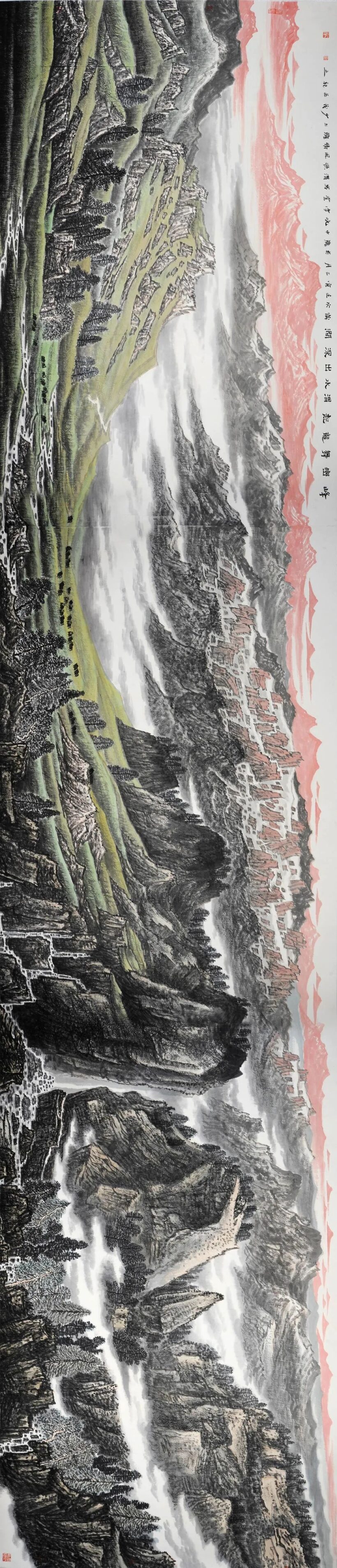 包少茂的西部山水画：遥望大漠与苍山｜作品定制插图9中国题字网