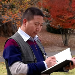 包少茂的西部山水画：遥望大漠与苍山｜作品定制缩略图中国题字网
