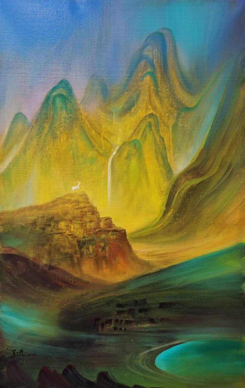 贺一珉.当代著名油画家｜东方色彩意象油画作品欣赏插图中国题字网