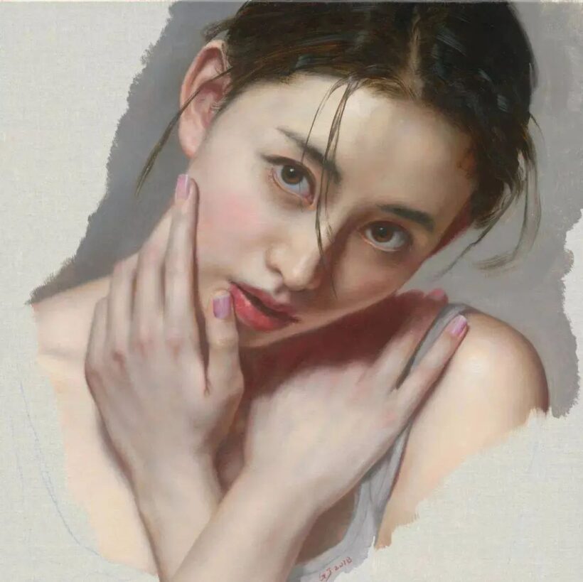 李贵君.著名油画家｜超写实人物油画艺术，细腻典雅插图12中国题字网