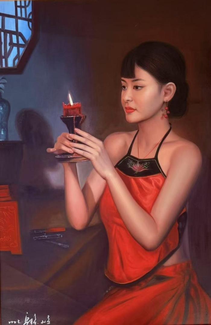 梁静.著名油画家｜忆镜画派与新古典主义作品欣赏插图中国题字网