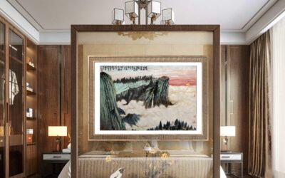 著名书画家令狐伟鹏为中国题字网藏友定制国画《峨眉朝晖胜景图》缩略图中国题字网
