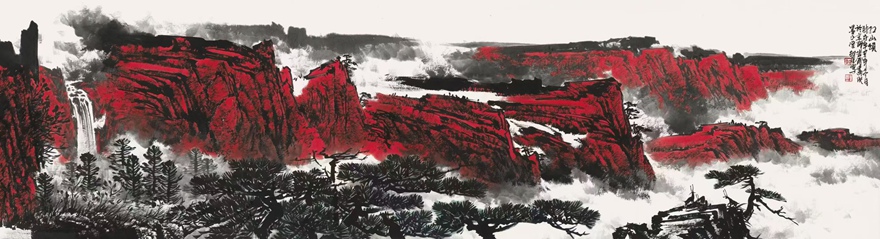书画名家郭红星精品山水画定制收藏【红山颂6】插图1中国题字网