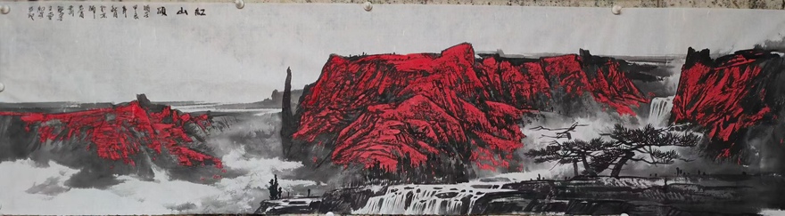 书画名家郭红星精品山水画定制收藏【红山颂5】插图1中国题字网