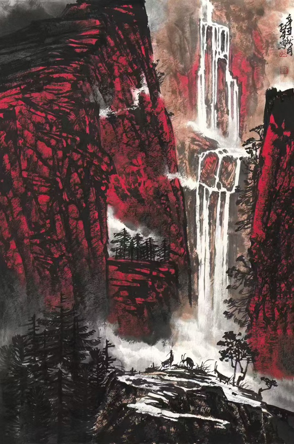 书画名家郭红星精品山水画定制收藏【红山颂2】插图1中国题字网