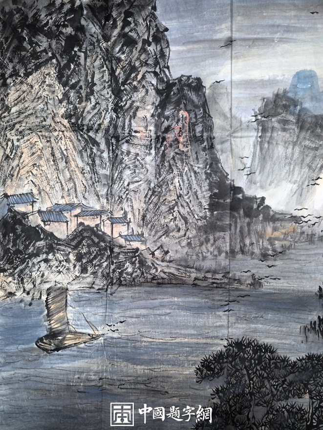 书画名家刘名杰为中国题字网藏友定制古典山水画【溪山秋韵】插图3中国题字网