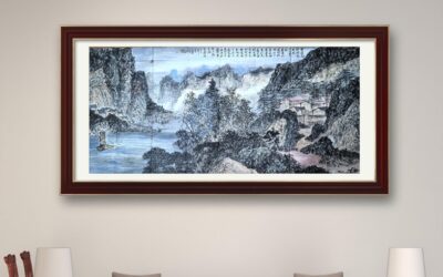 书画名家刘名杰为中国题字网藏友定制古典山水画【溪山秋韵】缩略图中国题字网