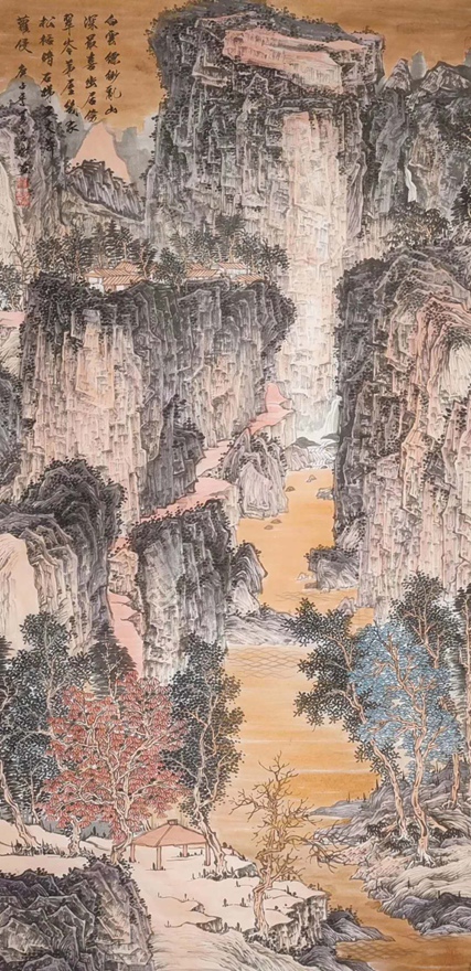书画名家刘名杰古典山水画定制收藏【幽居云水】插图1中国题字网