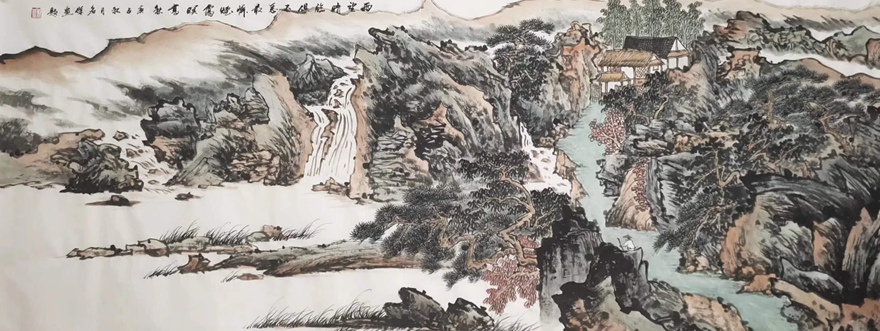 书画名家刘名杰古典山水画定制收藏【溪山雅韵】插图1中国题字网
