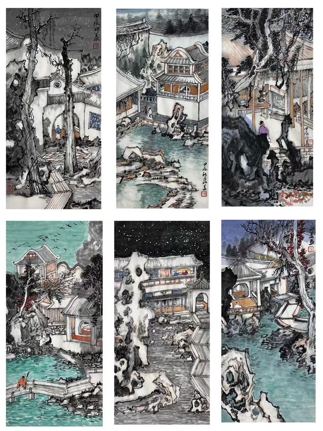 谭政义古今融合山水画《西部红岩图》｜作品定制收藏插图5中国题字网