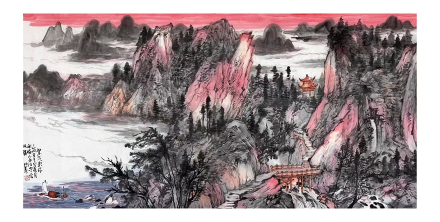 谭政义.古今融合而现代派风格明朗山水画｜作品定制插图6中国题字网