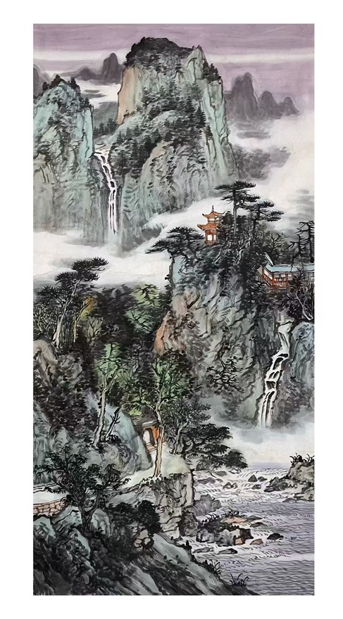 谭政义.古今融合而现代派风格明朗山水画｜作品定制插图1中国题字网
