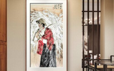 著名画家崔虹工笔重彩人物画《收获时节》｜作品定制收藏缩略图中国题字网