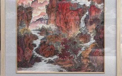 著名画家崔景哲山水画作品定制收藏【秘林听瀑】缩略图中国题字网