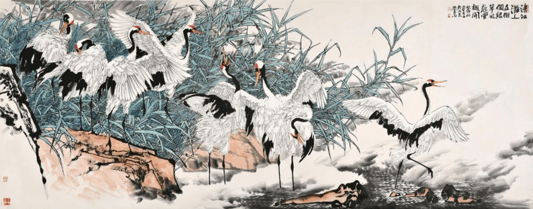 名家郑瑰玺重彩花鸟画作品定制收藏 【鹤舞清江上】插图2中国题字网 名家郑瑰玺重彩花鸟画作品定制收藏 【鹤舞清江上】插图2中国题字网
