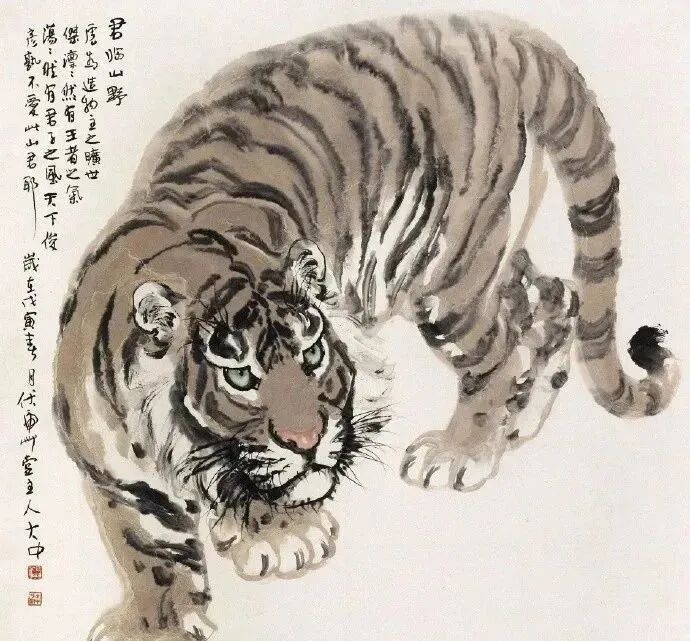 冯大中画虎“虎虎生威”｜中国传统国画作品大观插图15中国题字网