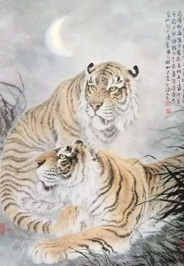 冯大中画虎“虎虎生威”｜中国传统国画作品大观插图4中国题字网