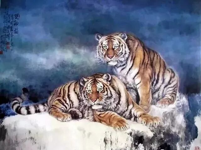 冯大中画虎“虎虎生威”｜中国传统国画作品大观插图9中国题字网