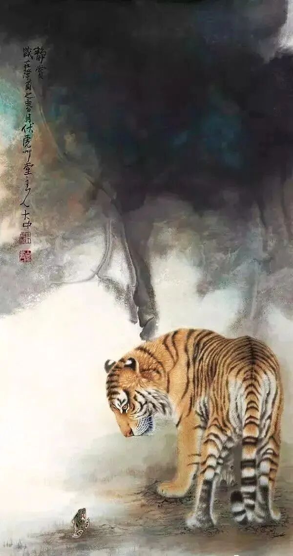 冯大中画虎“虎虎生威”｜中国传统国画作品大观插图10中国题字网