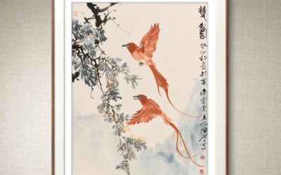 经销商答谢礼定制国画，富贵牡丹国画祝生意兴隆缩略图中国题字网