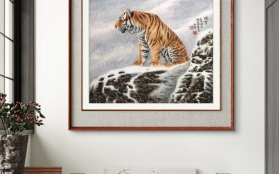 冯大中画虎“虎虎生威”｜中国传统国画作品大观缩略图中国题字网