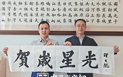 书法名家钟文龙为贺岁放映室栏目题字《贺岁星光》缩略图中国题字网