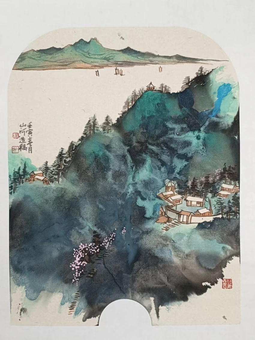 杜山河国画作品(山水)定制结缘【泼彩青山】插图1中国题字网 杜山河国画作品(山水)定制结缘【泼彩青山】插图1中国题字网