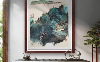 杜山河泼彩山水《泼彩青山》