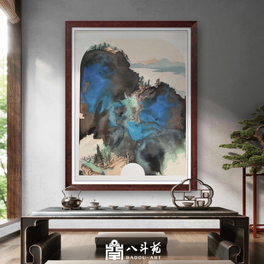 杜山河国画作品(山水)定制结缘【泼彩云山】插图中国题字网 杜山河国画作品(山水)定制结缘【泼彩云山】插图中国题字网