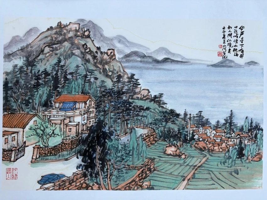 杜山河国画作品(山水)定制结缘【华严寺下有村】插图1中国题字网 杜山河国画作品(山水)定制结缘【华严寺下有村】插图1中国题字网