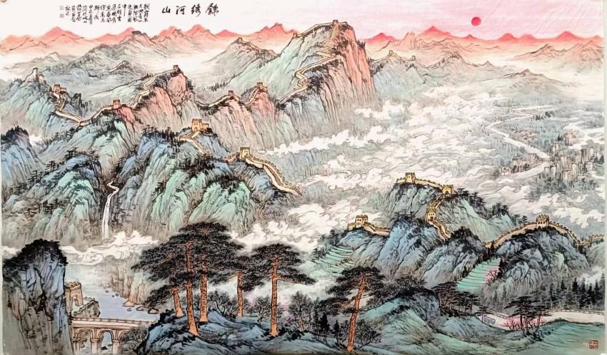 杜山河国画作品(山水)定制结缘【锦绣河山】插图1中国题字网 杜山河国画作品(山水)定制结缘【锦绣河山】插图1中国题字网