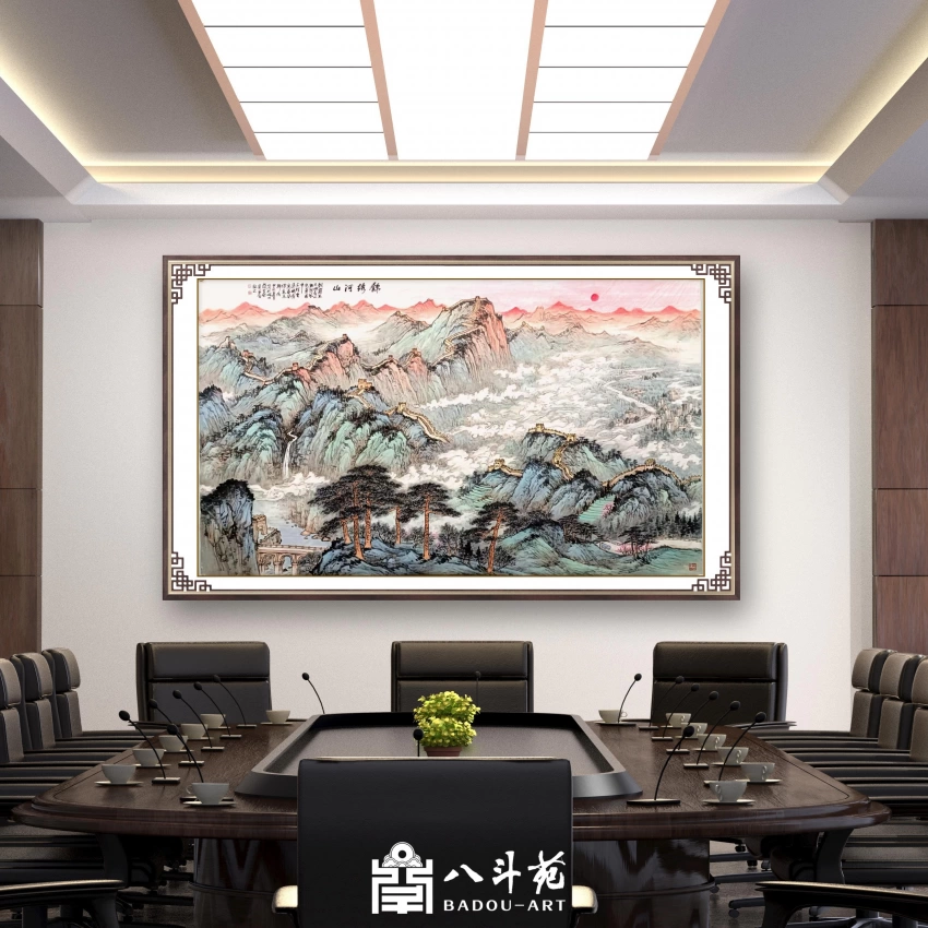 杜山河国画作品(山水)定制结缘【锦绣河山】插图中国题字网 杜山河国画作品(山水)定制结缘【锦绣河山】插图中国题字网