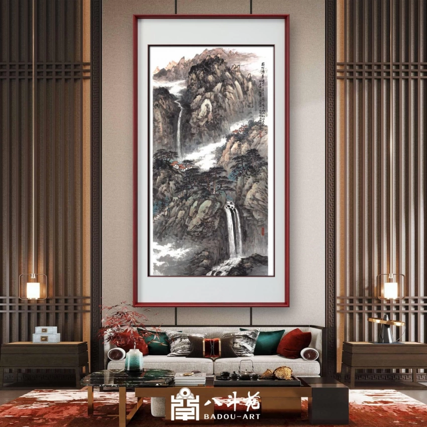 杜山河国画作品(山水)定制结缘【蔚竹鸣泉】插图中国题字网 杜山河国画作品(山水)定制结缘【蔚竹鸣泉】插图中国题字网
