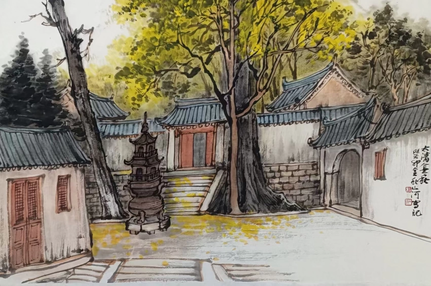 杜山河国画作品(山水)定制结缘【太清金秋】插图1中国题字网 杜山河国画作品(山水)定制结缘【太清金秋】插图1中国题字网