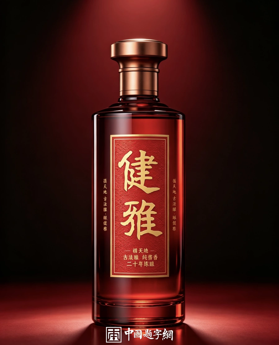 酒品牌题名|郭永琰楷书 “健雅”【品牌题字案例】插图2中国题字网 酒品牌题名|郭永琰楷书 “健雅”【品牌题字案例】插图2中国题字网
