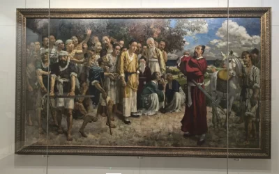 徐悲鸿书画展历史题材油画群像